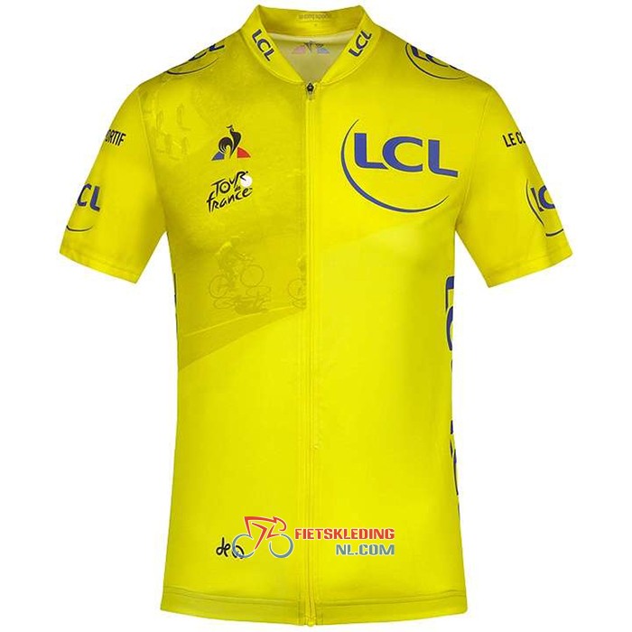 Tour de France Fietsshirt Met Korte Mouwen 2020 en Korte Koersbroek Geel(2)